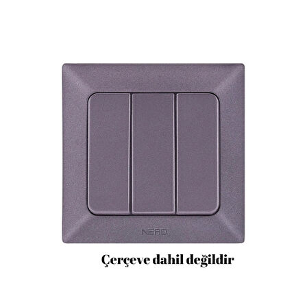 NE-AD Aras 3'lü Anahtar - Füme