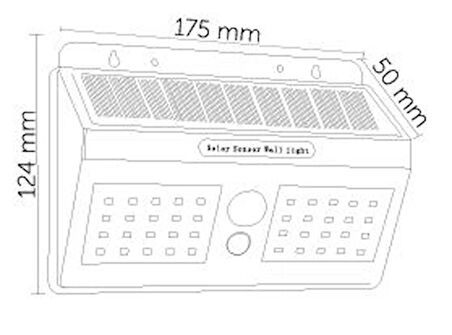 İnoled 30W Sensörlü Solar Duvar Aplik