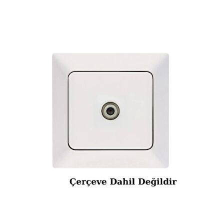 NE-AD Aras Tekli Uydu Sat Priz Geçişli - Sonlu -Beyaz