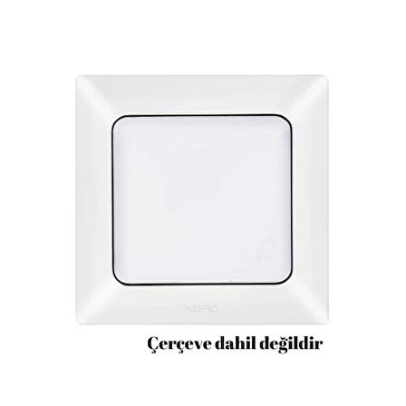 NE-AD Aras Kapaklı Topraklı Priz - Beyaz