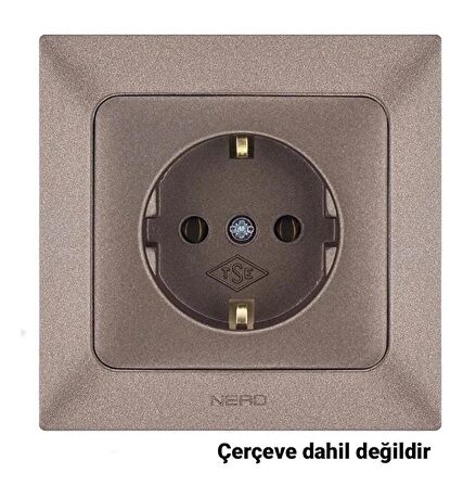 NE-AD Aras Topraklı Priz - Mocha