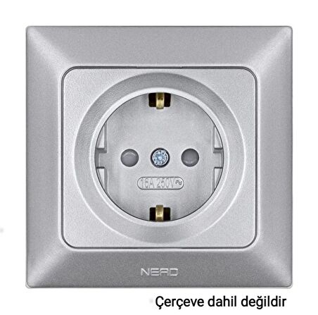 NE-AD Aras Topraklı Priz - Gümüş