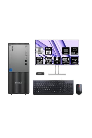 ThinkCentre Neo 50T G5 i5 14400 96GB 512GB SSD W11P Masaüstü Bilgisayar + 23.8" Monitör