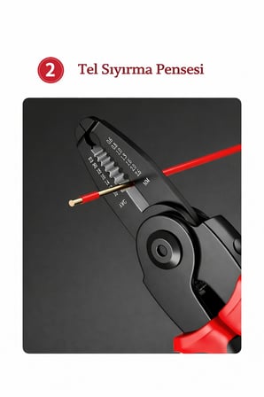5 Başlıklı Çok Amaçlı Pense Seti Tel Sıyırma Sıkma Sac ve Kablo Kesme Profesyonel El Aleti