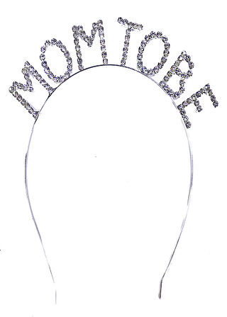 himarry himarry Gümüş Renk Metal Taşlı Mom To Be Taç Baby Shower Anne Tacı