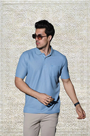 YENİ SEZON SİMENTİ WAFFLE DESEN KISA KOL POLO YAKA T-SHİRT
