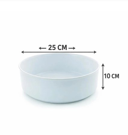 Cookwell Porselen Kek Kalıbı, Porselen, 25 cm X 10 cm Yuvarlak, Beyaz, Fırın Kabı, porselen güveç