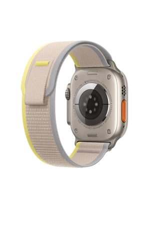 Apple Watch 49mm 45mm 44mm 42mm Uyumlu Ultra/8/7/6/5/4/3/2/1 Loop Kordon Bej 45 mm Naylon