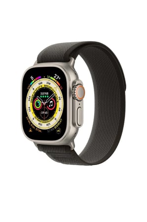 Apple Watch 49mm 45mm 44mm 42mm Uyumlu Ultra/8/7/6/5/4/3/2/1 Loop Kordon Siyah 45 mm Naylon