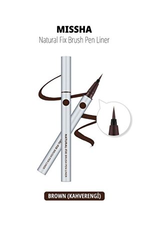 İnce Fırça Uçlu Kalem Eyeliner Natural Fix Brush Pen Liner (Brown)