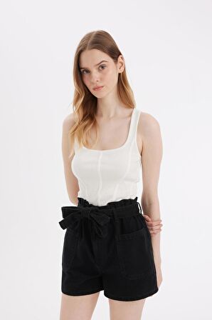 DeFacto Paperbag Yüksek Bel Jean Şort C2450AX24HSNM40