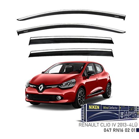 Renault Clio 4 Niken Kromlu Cam Rüzgarlığı 4lü Set 2013 2019