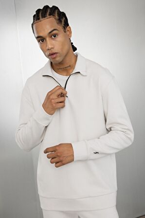 DeFactoFit Standart Fit Dik Yaka Fermuarlı Sporcu Sweatshirt D2022AX24AUBG721