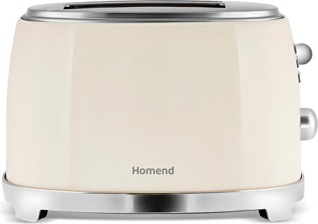 Homend Vintage Breadfast 1527H Ekmek Kızarrtma Makinesi Krem
