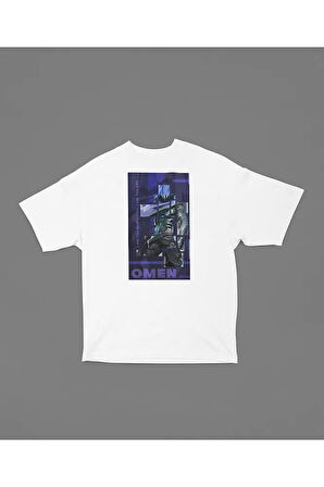 Omen Karakter Baskılı Unisex Oversize Valoorant Tişört