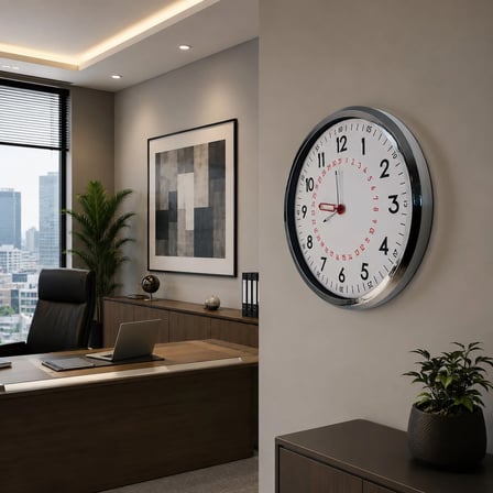 Krom Takvimli 52 x 52 Cm Metal Duvar Saati iegxx