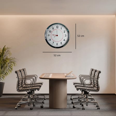 Krom Takvimli 52 x 52 Cm Metal Duvar Saati iegxx