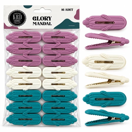 16PCS ÇAMAŞIR MANDALI RENKLİ PLASTİK - KABARTMA DESENLİ (5671) gotlthmngoxx