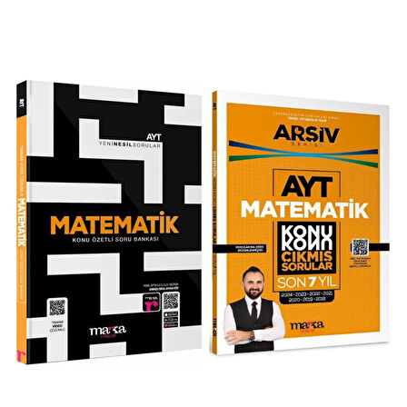 Marka Yayınları AYT Matematik Soru Bankası ve Konu Konu Çıkmış Sorular Seti 2 Kitap