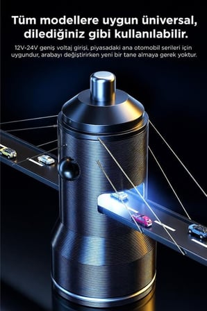Premium Sürücü Gereci Yolculuk Araç Şarj Cihazı 2 Usb Portlu Transmitter C01 Siyah