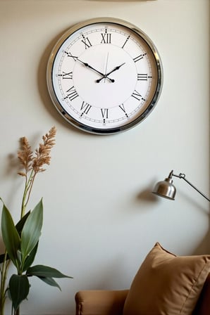 Roma Zarafeti Krom 52 Cm Metal Duvar Saati iegxx