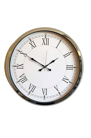 Roma Zarafeti Krom 52 Cm Metal Duvar Saati iegxx