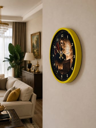 Sarı Cumhuriyet Prestij 36 x 36 Cm Duvar Saati iegxx