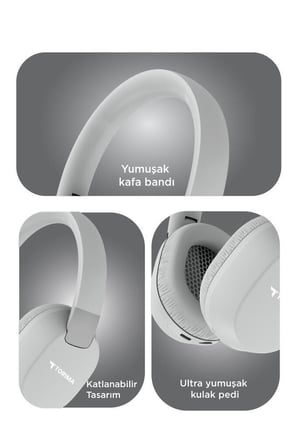 Kişisel Eşya Seyahat Eşyası Kablosuz Aksesuar Bluetooth Kulaklık Kulak Üstü HD50 Gri