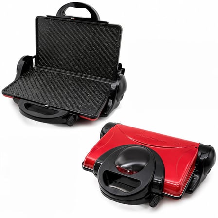 8 Dilim Elektrikli Tost Makinesi 1800W - 180° Izgara, 6 Kademe, Teflon