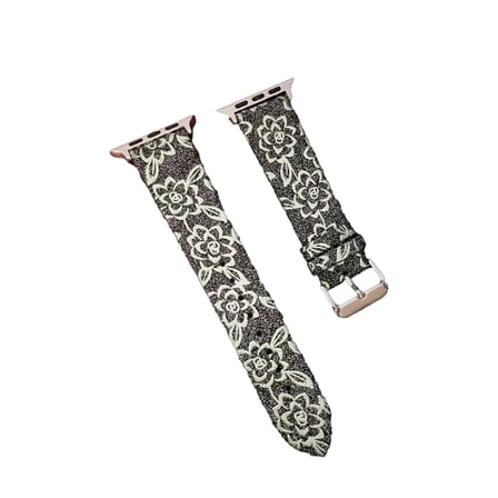 Apple Watch 38mm Creeper Desenli Kordon - Siyah iegxx
