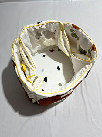 PAMUKBEBEK BÜYÜK BOY BASKILI OYUN MİNDERİ VE OYUNCAK KUTUSU