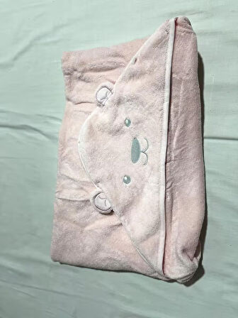 PAMUKBEBEK 100X100 WELSOFT AYI FİGÜRLÜ KUNDAK/PLAJ HAVLUSU