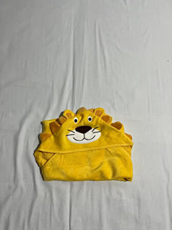 PAMUKBEBEK ASLAN NAKIŞLI KUNDAK BANYO/PLAJ HAVLUSU