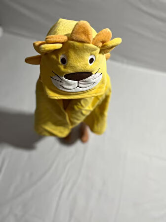 PAMUKBEBEK ASLAN NAKIŞLI KUNDAK BANYO/PLAJ HAVLUSU