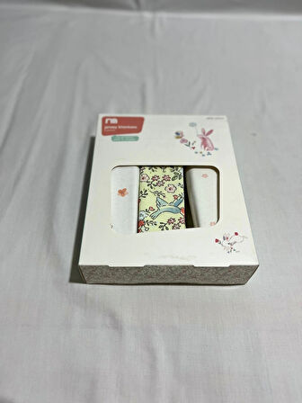 PAMUKBEBEK %100 COTTON 90X100 BASKILI 3LÜ MUSLİN BATTANİYE