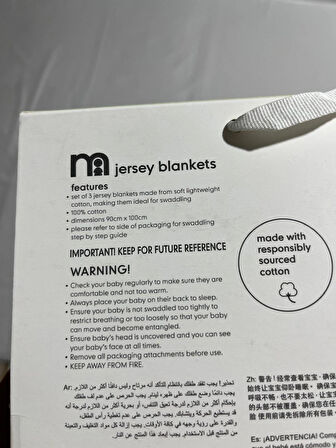 PAMUKBEBEK %100 COTTON 90X100 BASKILI 3LÜ MUSLİN BATTANİYE