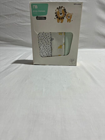 PAMUKBEBEK %100 COTTON 90X100 BASKILI 3LÜ MUSLİN BATTANİYE