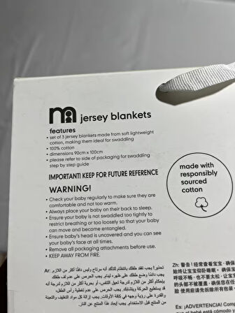 PAMUKBEBEK %100 COTTON 90X100 BASKILI 3LÜ MUSLİN BATTANİYE