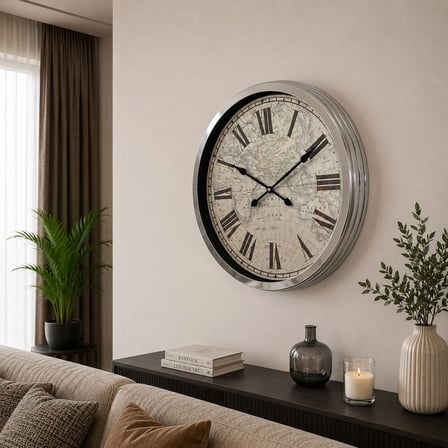 Silver Atlas 60 x 60 Cm Metal Duvar Saati iegxx