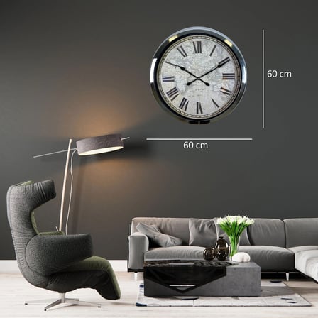 Silver Atlas 60 x 60 Cm Metal Duvar Saati iegxx