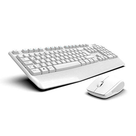 Turbox Workeys Office USB Kablosuz 2.4ghz Beyaz Multimedya Standart Q Kablosuz Klavye ve Mouse