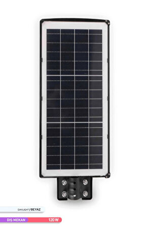 ACK 240 LED li LED Solar Sokak Armatürü Siyah Kasa 6500K Beyaz Işık 3.2V 120W