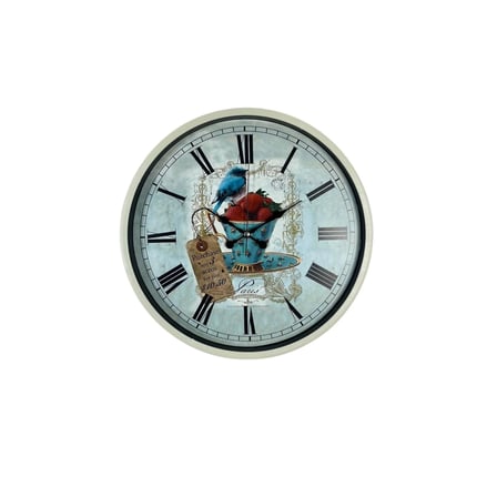 Krem 36 Cm Paris Strawberry Bird Duvar Saati iegxx