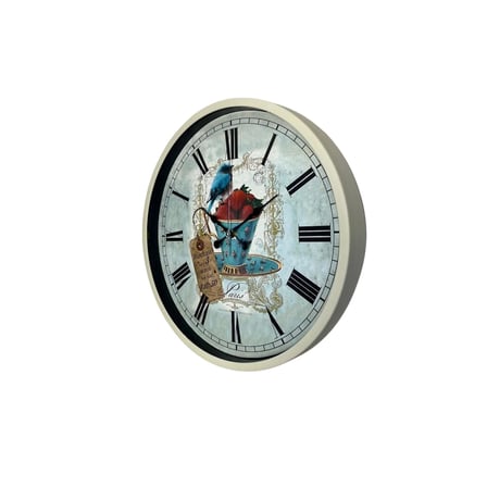 Krem 36 Cm Paris Strawberry Bird Duvar Saati iegxx