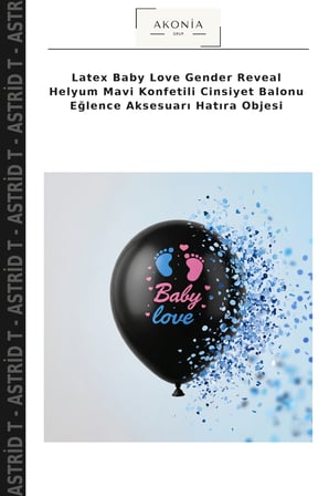 Latex Baby Love Gender Reveal Helyum Mavi Konfetili Cinsiyet Balonu Eğlence Aksesuarı Hatıra Objesi