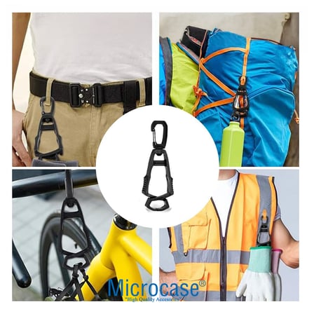 Microcase Taktik Askı Klipsi Dağcılık ve Kamp Karabinasi Pantolon Kemeri ve Sırt Çantası İçin Çok Amaçlı Tutucu Kanca 3 Adet - AL5882