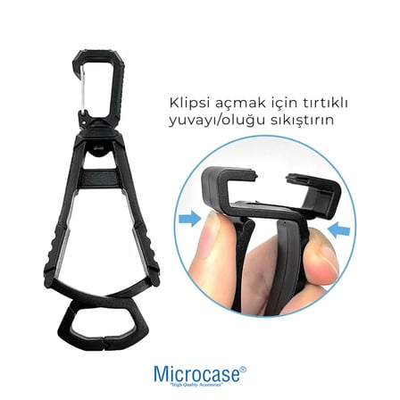 Microcase Taktik Askı Klipsi Dağcılık ve Kamp Karabinasi Pantolon Kemeri ve Sırt Çantası İçin Çok Amaçlı Tutucu Kanca 3 Adet - AL5882