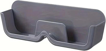 Microcase Sert ABS Plastik Duvar ve Düz Alana Yapışkanlı Gözlük Kabı Gözlük Tutucu 1 Adet - GRİ AL4986