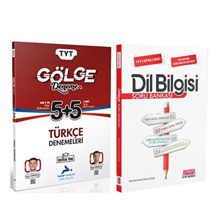 Paraf TYT Türkçe Gölge Deneme ve AKM Dil Bilgisi Soru Bankası Seti 2 Kitap