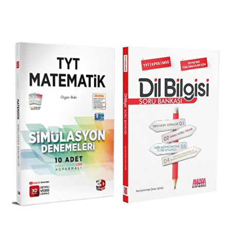 3D TYT Matematik Deneme ve AKM Dil Bilgisi Soru Bankası Seti 2 Kitap